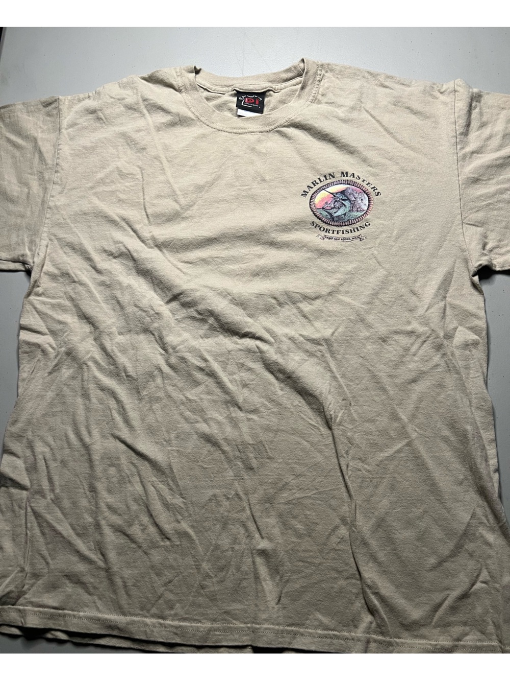 Marlin Masters Sportfishing Cabo San Lucas Graphic T-Shirt Tan Size L